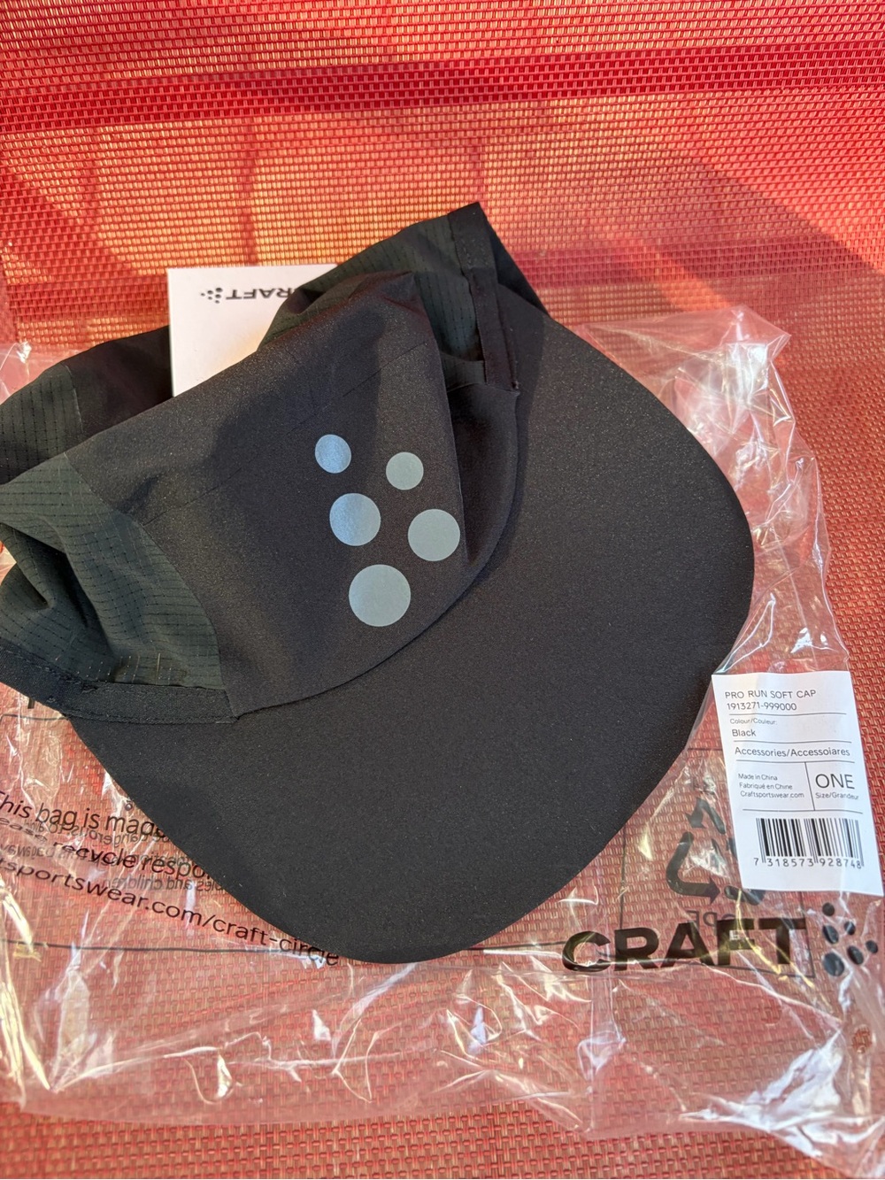 Craft Kids Black Running Cap with Reflective Dots